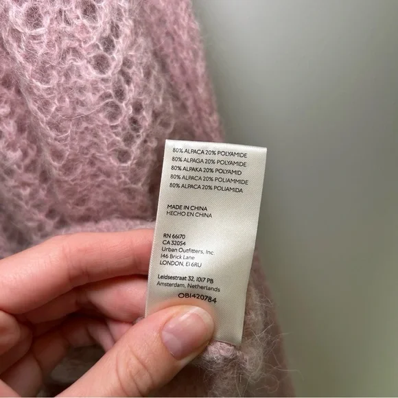 Free People Amelia Alpaca Cardigan Pink Size Medium - Picture 10 of 11